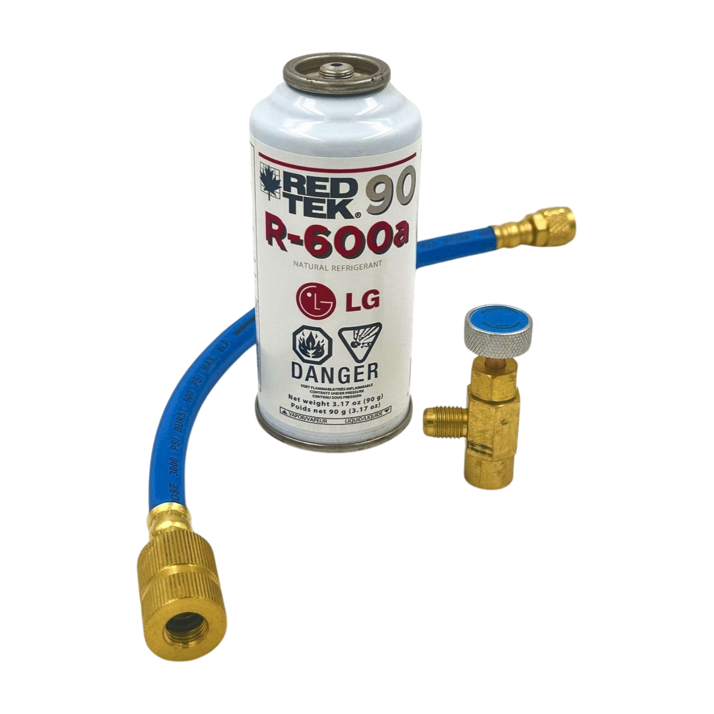 RED TEK R-600a (90g) Kit with Can Tap and Installation Hose